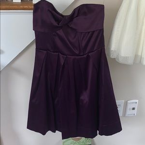 Strapless purple dress